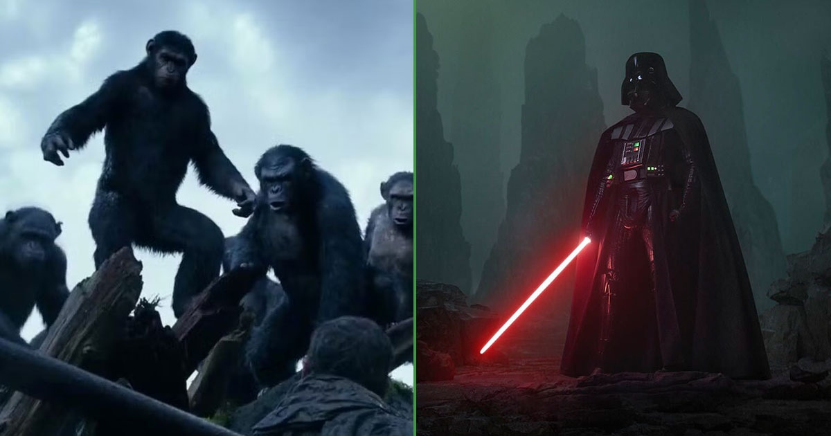 Nuevo reto en internet especula qué pasaría si 100 gorilas pelearan contra Darth Vader