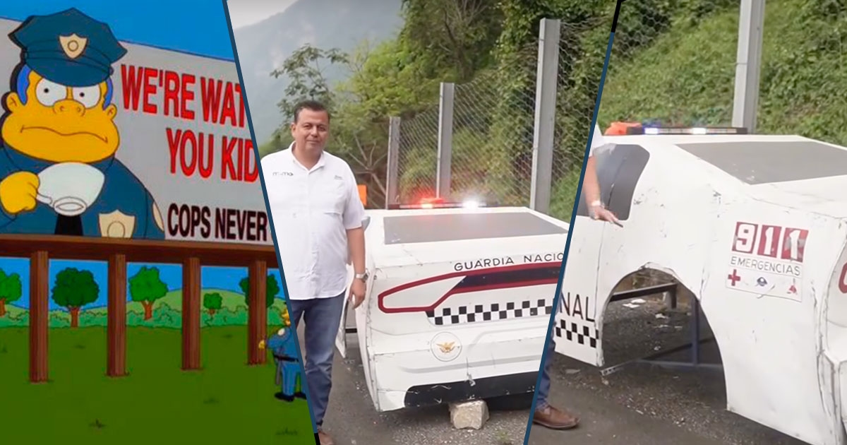 Ustawili tekturowe radiowozy, żeby kierowcy mogli się zesrać.