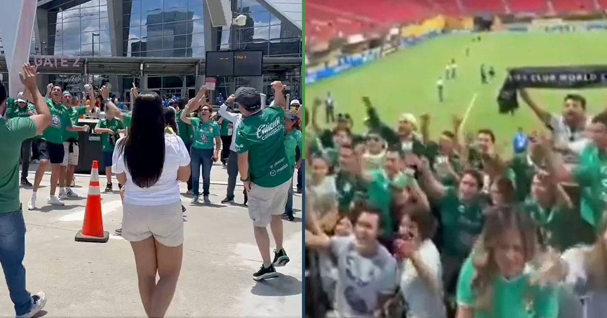 León taraftarları FIFA'yı "selamlamak" için Kulüpler Dünya Kupası'na geldi.