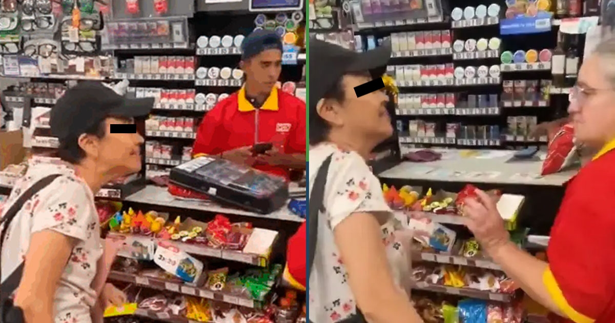 Doñita le gritonea a empleada del Oxxo porque no hay sistema y surge “Lady Recargas”