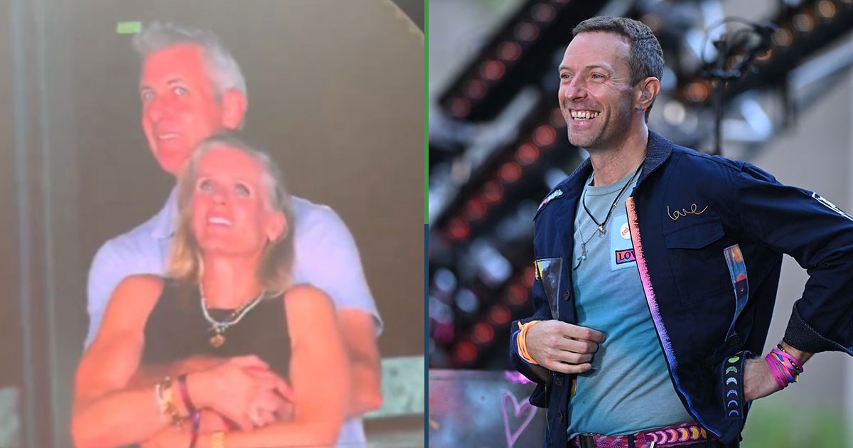 Couple caught apologizing for being Coldplay fans