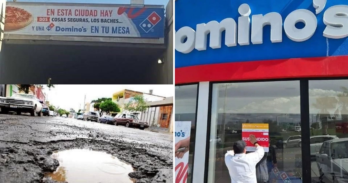 Komik: San Luis Potosi'deki bir pizzacı, şehrin çukurlarıyla dalga geçtiği için kapatıldı