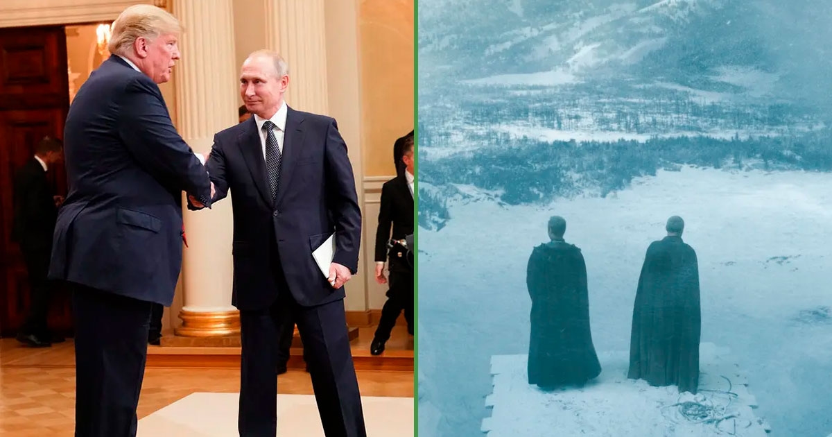 Trump promete construir um muro de gelo, e Putin oferece ursos para protegê-lo.