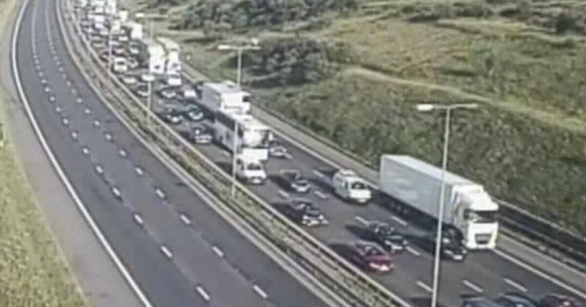M62 traffic LIVE: Motorway grinds to a halt as vehicle fire sparks huge delays