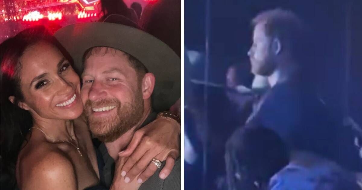 Un nuovo filmato mostra il principe Harry "sembrare cupo" durante l'appuntamento con Meghan Markle