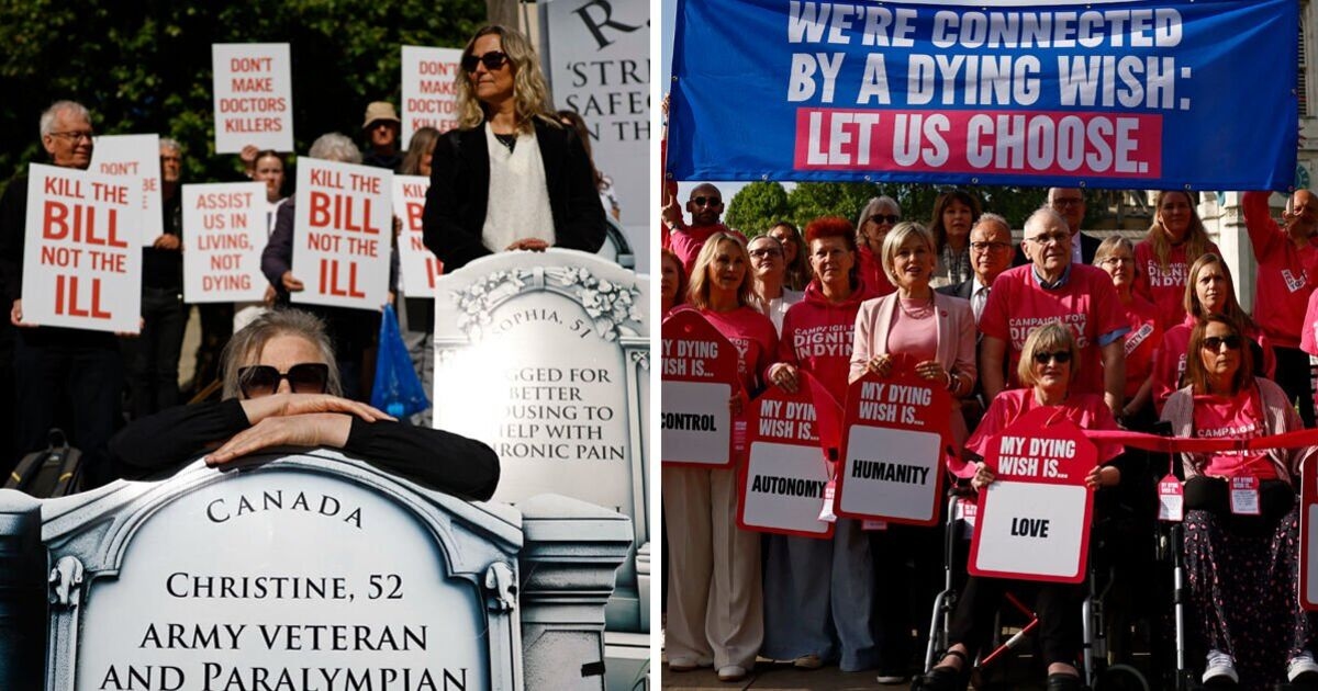 Assisted dying debate LIVE: Protesters face-off as campaigner demands 'end this trauma'