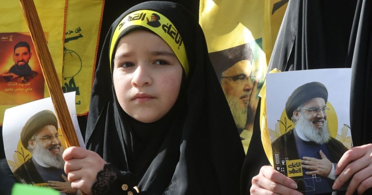 Thousands pack stadium for funeral of Hezbollah leader killed in Israeli airstrike