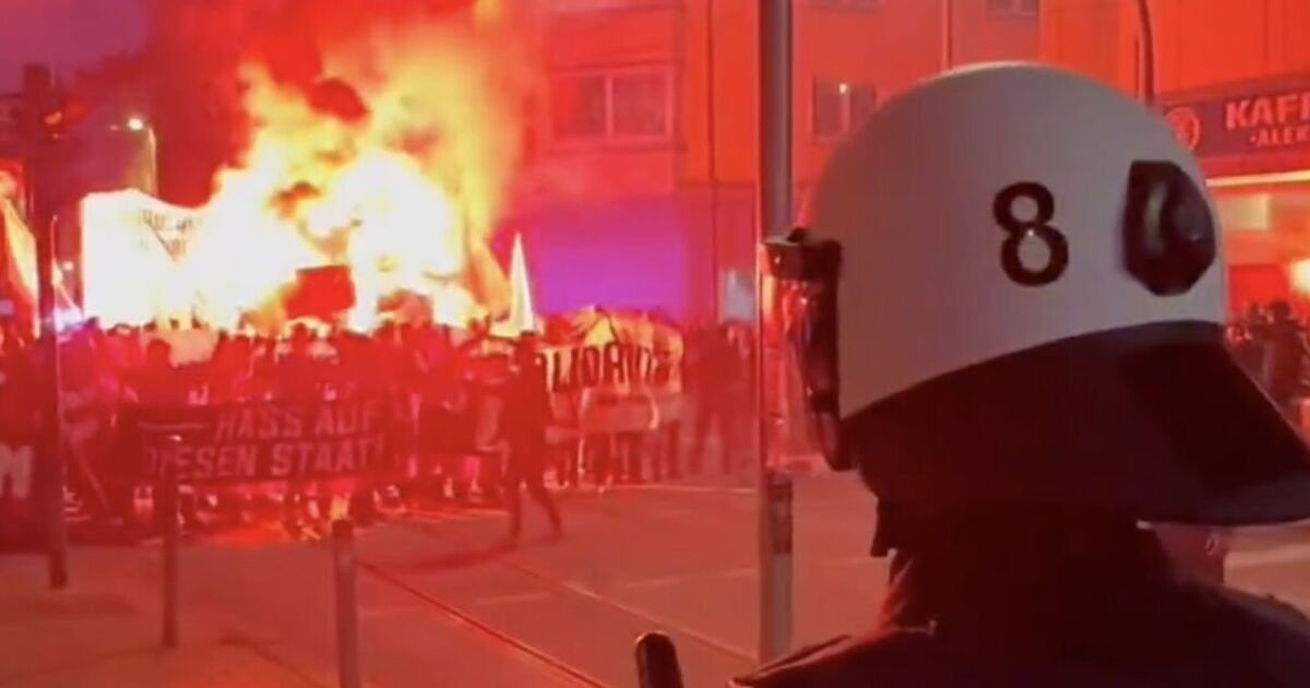 Chaos on streets of Germany as left-wingers clash with far-right activists