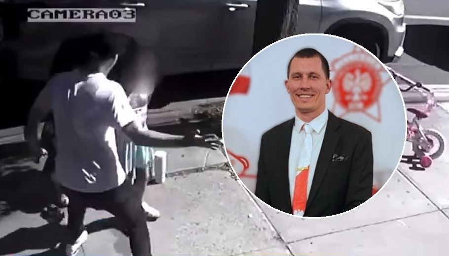 The heroic attitude of a Polish policeman