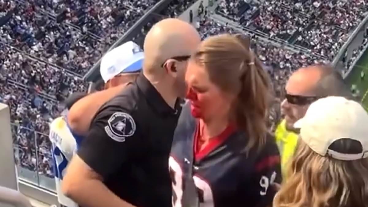Bloodied female NFL fan speaks out and reveals she plans to SUE after violent brawl at Rams