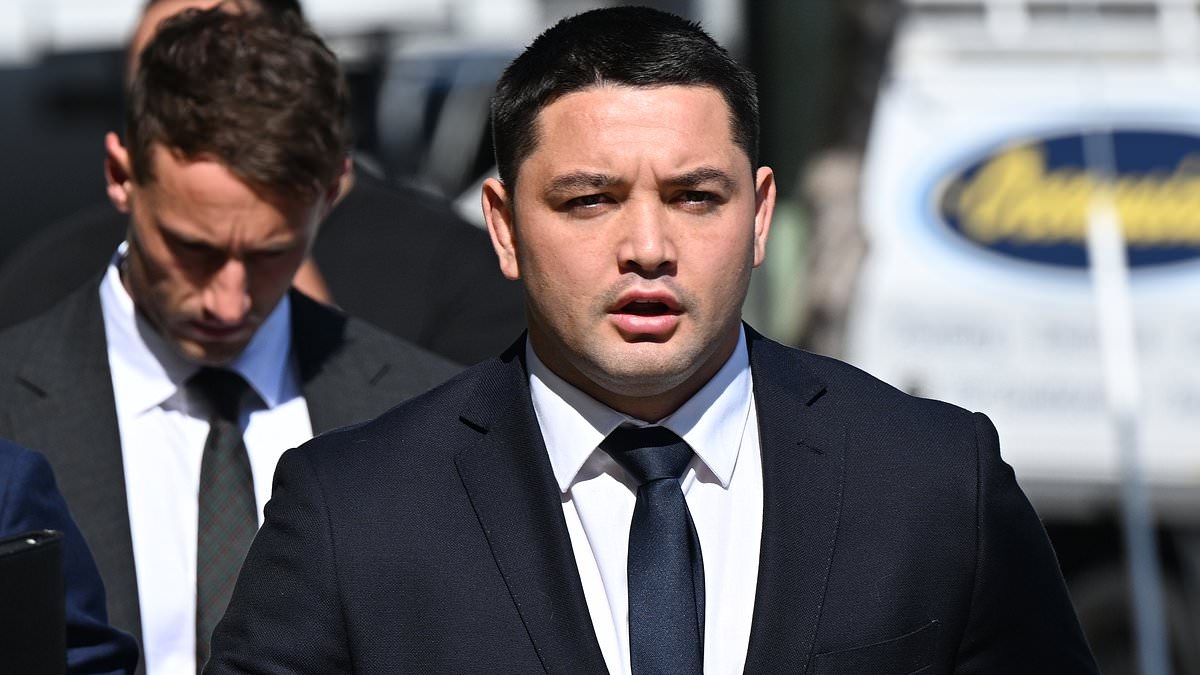 Female reporter cops an elbow as Brandon Smith reveals his plea to drugs and betting charges - with NRL bad boy also accused of an illegal act in the courtroom