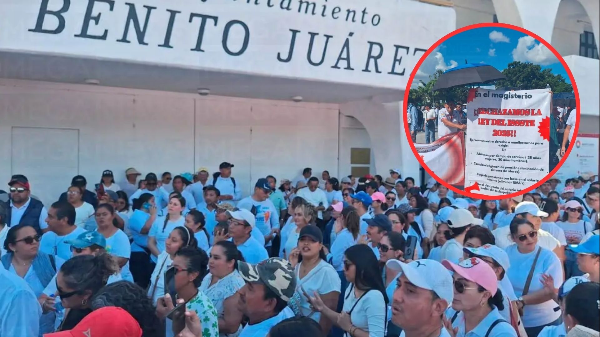 Protesto em Cancún: Professores de Quintana Roo pedem paralisação do trabalho