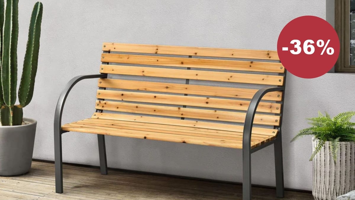 Panchina da giardino in offerta: solo 36 euro invece di 69,99 euro da Juskys
