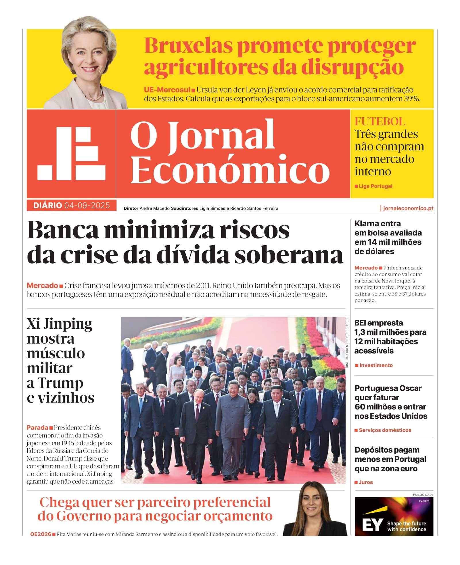 Dívida francesa e inglesa não assusta bancos nacionais. Leia aqui o JE Diário