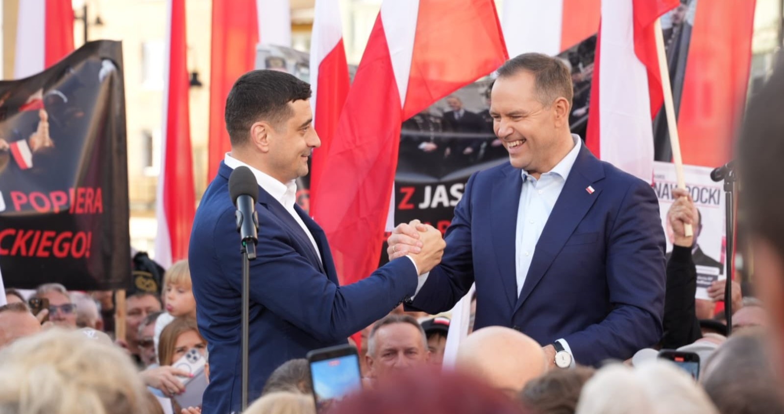 Romanian and Polish right-wing presidential candidates Simion and Nawrocki campaign together