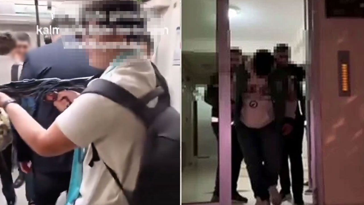 He took a video with a toy rifle on the subway! He was taken into custody