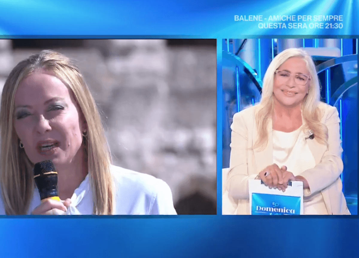Meloni responde a la izquierda: "¿Mis 80 segundos sobre Domenica In? La primera ministra del Partido Demócrata fue entrevistada durante 45 minutos..."