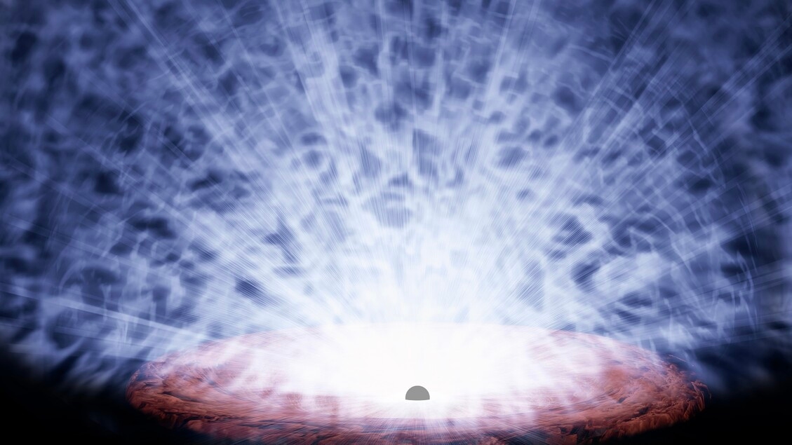 Einen heftigen kosmischen Sturm gesehen, der von einem schwarzen Loch erzeugt wurde