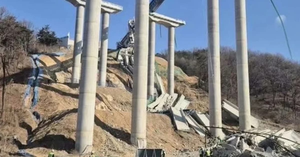 VIDEO: Brug in aanbouw stort in Zuid-Korea in; 3 sterven