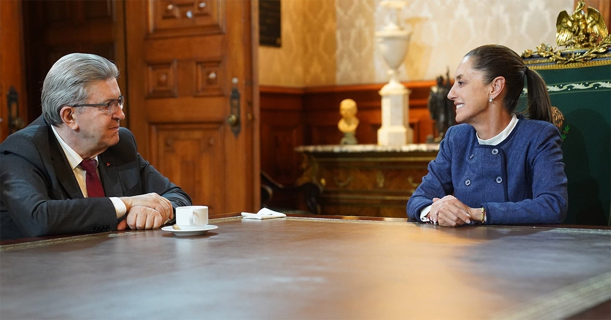 Claudia Sheinbaum meets with Jean-Luc Mélenchon, leader of the France Insoumise movement