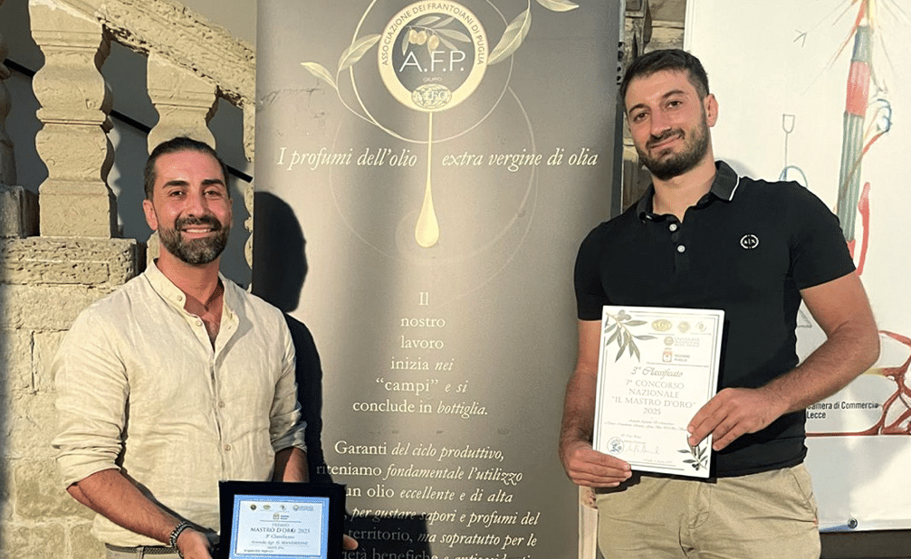 Olijfolie, Mastro d'Oro Award voor beste extra vierge olijfolie: Puglia domineert. Ook een bedrijf uit Vieste staat op het podium.