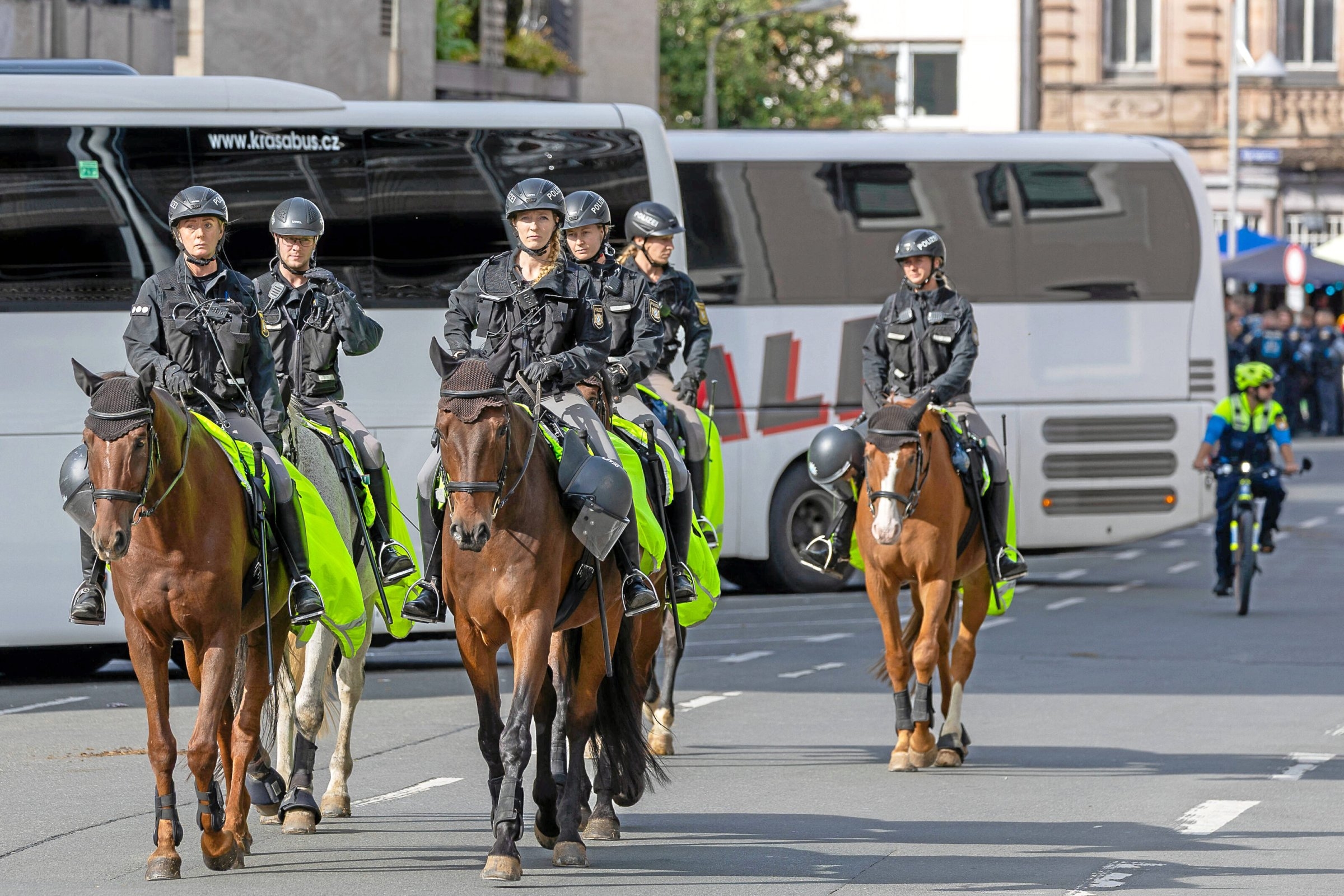 Operazione controversa | Cavalli e manganelli della polizia contro l'Antifa a Norimberga