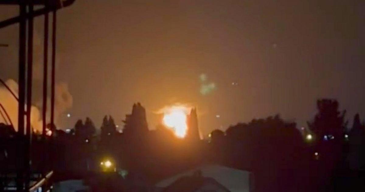 The intense flame shows no signs of dying down after the drone strike on the Russian refinery.