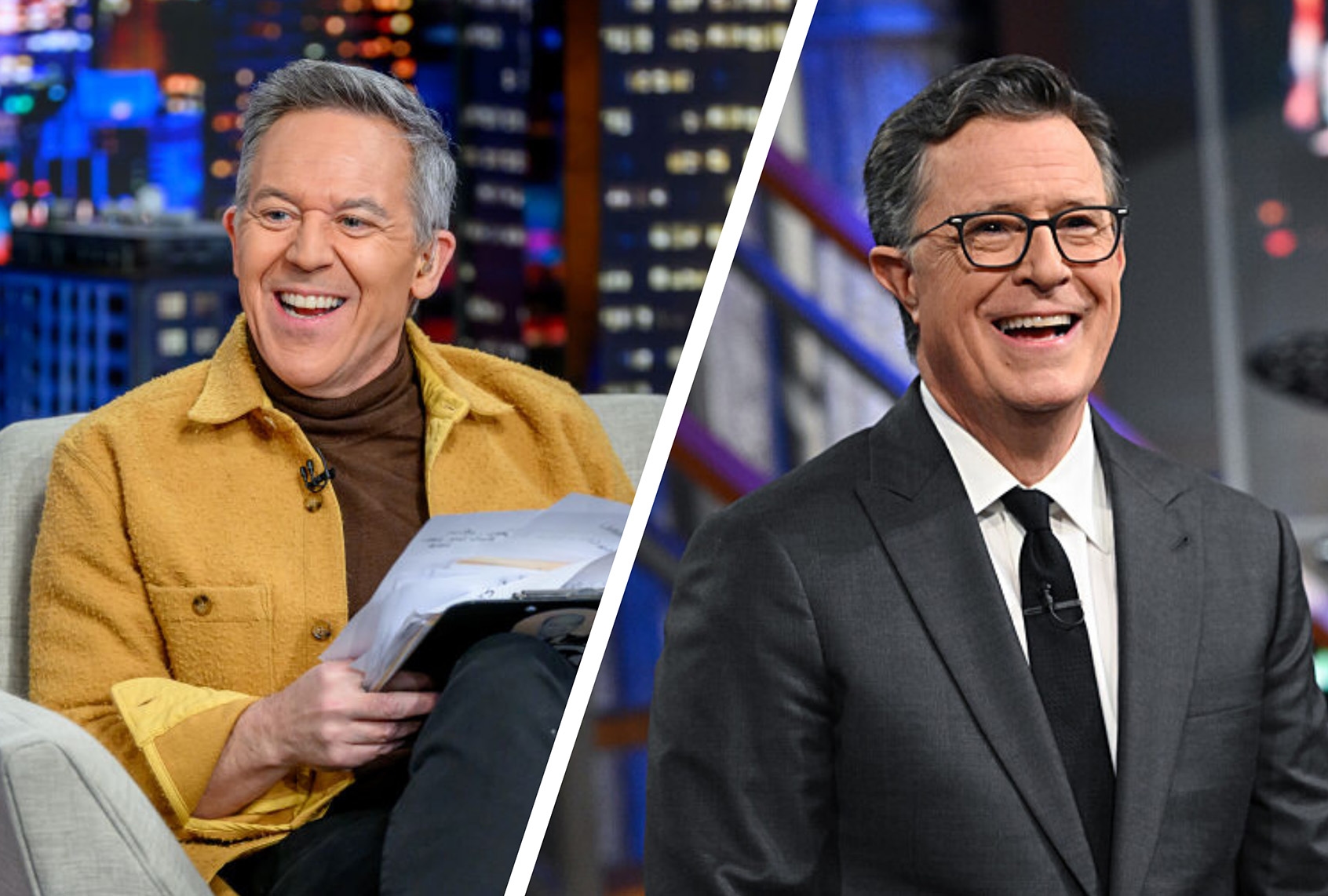Nee, Greg Gutfeld zal Stephen Colbert nooit overtreffen
